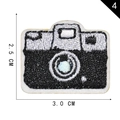 Self-adhesive retro camera embroidery patch in black and white finish, 3x2.5cm - Camera (4)