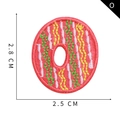 Parche bordado letra O rosa con ondas, altura de 2,8 cm para manualidades en ropa DIY - Letra O