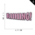 Pink heart embroidered RIIIIIING! letter patch for clothes with 4.9cm x 1.7cm size details - RIIIIIING Letter Style(5)