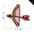 Pink heart arrow embroidery patch with golden metallic thread and 2.7 cm size scale - Bow and Arrow Style(1)