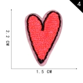 Red heart embroidery patch with black edges and pink base, size 2.2 cm by 1.5 cm - Mini Heart Style(4)