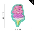 Ice cream cone embroidery patch in pink and purple with 3.6cm by 2.1cm dimensions - Ice Cream Style (2)