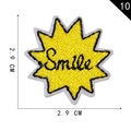 Star-shaped yellow smile embroidery patch with 2.9cm dimensions for DIY clothing - Smile Star Style (10)
