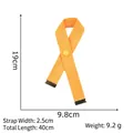 Orange woven cotton luggage strap keychain with yellow button and metal end caps - 01 Orange Folded Strap