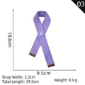 Purple canvas keyring strap with bronze metal tips and snap button, 40cm length - 03 Purple Folded Strap