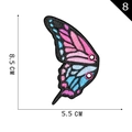 Pink and blue butterfly embroidered patch for DIY clothing, size 8.5 cm by 5.5 cm - Pink Blue Black Butterfly Main Style (08)