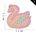 Pink swan embroidery patch with crown 2.5cm self-adhesive iron-on badge for DIY clothing - Swan Style (7)