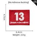 Red number 13 embroidered patch Dreams to be realized 6.4x4.7cm no glue sewing badge - Number 13 Red (05)