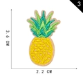 Pineapple embroidered patch with yellow and green threads, size 3.6cm by 2.2cm - Pineapple Style (3)