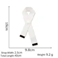 White woven canvas strap 2.5cm width 40cm length with snap button and metal end - 08 White Folded Strap