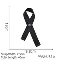 Minimalist black woven canvas DIY luggage strap with silver metal buckle and 40cm length - Black Folded Strap (10)