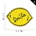 Self-adhesive yellow lemon slice embroidery patch with Smile text measuring 3.5cm wide - Smile Lemon Style (6)