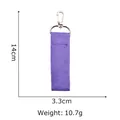 Purple woven canvas strap keychain with silver metal ring, measuring 14cm by 3.3cm - Purple Webbing Lanyard (12)