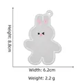 Grey rabbit embroidered canvas patch for luggage tags and keychains, 8.8cm in height - 26 Rabbit Cartoon Charm