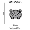 Cute embroidered panda patch with iron-on heat adhesive backing, size 5.2cm x 4.1cm - Panda Patch (With Hot Melt Glue) (28)