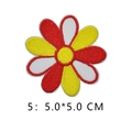 Red flower embroidered patch for clothes with 5.0 cm floral iron-on badge design - Red White Yellow Tri-color Flower Style (5) / 5.0*5.0 CM