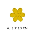 Vibrant yellow six-petal flower embroidery patch 3.3x3.3 cm for DIY clothing accessories - Bright Yellow Six-petal Flower Style (6)