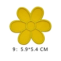 Embroidered yellow flower patch for clothes decoration, size 5.9x5.4 cm - Yellow Six-petal Flower Style (9)