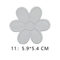 White floral embroidered patch style 11 in size 5.9x5.4 cm for DIY clothing decoration - White Six-petal Flower Style (11)