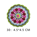 Colorful mandala flower embroidered patch size 4.5x4.5 cm in bohemian style - Mandala Floral Style (30)