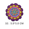 Colorful floral embroidery patch with 5x5cm concentric circles for garment DIY - Concentric Circle Flower Style (32)