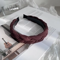 Cerchietto intrecciato bordeaux scuro con texture retrò e dentini interni antiscivolo - Rosso Scuro