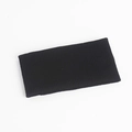 Macro detail of black knitted headband featuring vertical ribbed texture and elastic fabric - Black