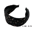 Serre-tête large à fleurs noires avec petites fleurs pour un style estival doux - Petit Imprimé Floral Noir
