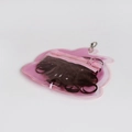 Set of black elastic hair ties stored in a pink translucent portable PVC zipper bag - Pink Cloud Style (Black Rubber Bands)