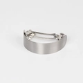 Detail showing the brushed silver metal finish and spring clip mechanism of the hair barrette - Fine Style / Silver