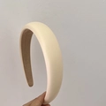 Cerchietto imbottito in stile francese beige crema con finitura in ecopelle opaca - Bianco Latte