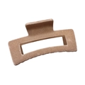 French style matte flocked hair claw clip in khaki for elegant women updo hairstyles - Khaki