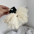 Eleganter cremefarbener Netz-Haarclip mit großer Schleife und hochwertigem Mesh-Design für Damen - Beige