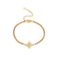 Poliertes goldfarbenes Hexenknoten Armband aus Edelstahl mit verstellbarer Verlängerung - Gold