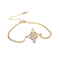 Goldenes Hexenknoten Armband aus Edelstahl mit Hohlmuster und verstellbarer Kette - Gold