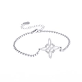 Detailansicht eines silbernen Edelstahl-Armband mit Keltischem Knoten und S925-Anhänger - Silber