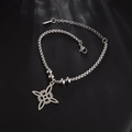 Detail eines silbernen Hexenknoten Armbands aus Edelstahl mit verstellbarer Boxkette - Silber