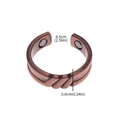 Verstellbarer Magnettherapie-Ring aus Kupfer mit gebürstetem Finish und Knotendesign - Seilknoten-Stil