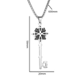 Detailed dimensions of the silver stainless steel witch knot key pendant on a box chain - Witch Knot Key Necklace