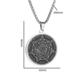 Zeven Aartsengelen zegel amulet hanger ketting in zilverkleurig roestvrij staal - Zegel van de zeven aartsengelen stijl