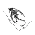 Broche de dragón retro en plata con alas detalladas, mide 5,8 cm por 3,0 cm - Dragón volador plata antigua