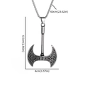 Nordic Celtic axe pendant necklace in retro silver alloy for men with 60cm chain - Celtic Axe Necklace