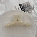 Elegant cream butterfly hair claw clip for women stylish summer bun hairstyle accessory - Jelly White