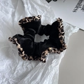 Fluwelen haarelastiekje met luipaardprint en stijlvol dubbellaags ontwerp voor dames - Ruches Scrunchie