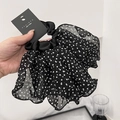 Coletero elegante de organza negra con lunares blancos y volantes para mujer - Lunar Negro (Sin Tarjeta) / Negro