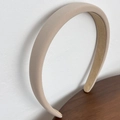 Detail view of beige sponge padded headband with non-slip velvet inner lining - Khaki
