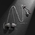 Iced out dumbbell pendant necklace in silver finish with pavé cubic zirconia stones - Silver (Dumbbell Necklace)