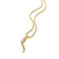Gold Italian horn pendant necklace with high-quality box chain on a clean white background - Gold