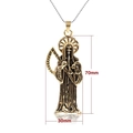 Retro gold Santa Muerte skeleton pendant necklace for men and women, 70mm height - Gold