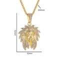 Iced out Indian chief head pendant necklace with rhinestones and 600mm gold twist chain - Gold